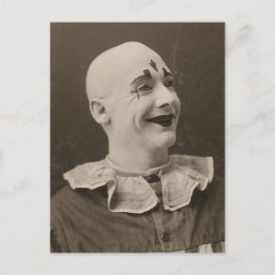 Vintage Funny Weird Mime Clown Photograph Postcard