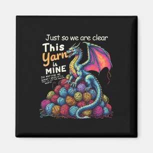 Vintage Funny Yarn Dragon Knitting & Crochet L Magnet