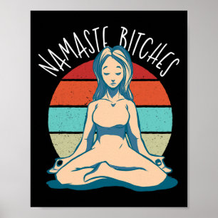 Vintage Funny Yoga Namaste Es  Poster