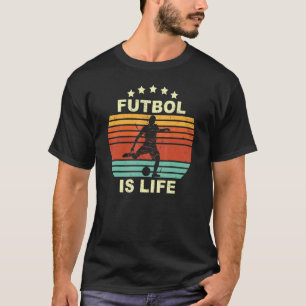 Vintage Futbol Is Life Soccer  Association Footbal T-Shirt