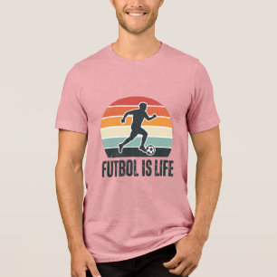 Vintage Futbol Is Life Soccer Player Shirt Design_