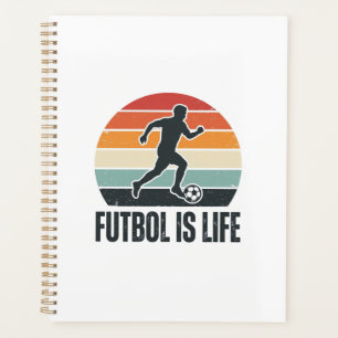 Vintage Futbol Is Life Soccer Player Shirt Design_ Planner