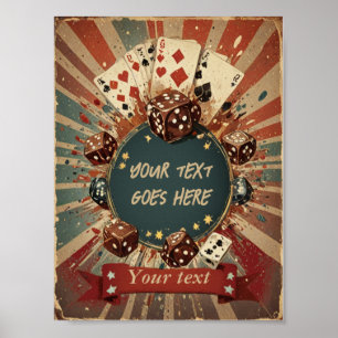 Vintage gambling editable poster