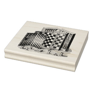 Vintage Game Boards and Games Drawing Rubber Stamp
