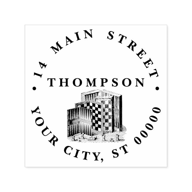 Vintage Game Boards and Games Name Return Address  Self-inking Stamp (Design)