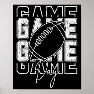 Vintage Game Day Football Funny Gameday Team Sport Poster