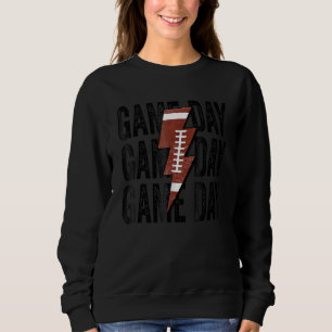 Vintage Game Day Football Lightning Bolt  Team Spo Sweatshirt
