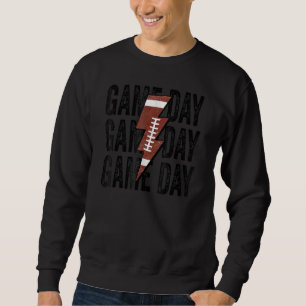 Vintage Game Day Football Lightning Bolt  Team Spo Sweatshirt