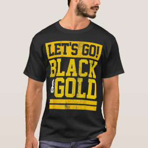 Vintage Game Day Let's Go Black & Gold Team Favori T-Shirt