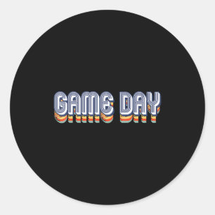 Vintage Game Day Retro Football Volleyball Soccer Classic Round Sticker