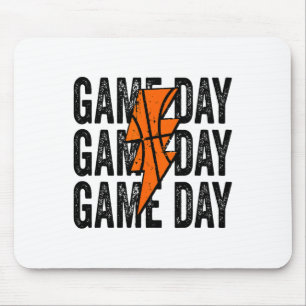Vintage Game Day Sketll Lightning Bolt Funny Team Mouse Pad