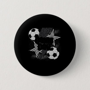 Vintage Game Day Soccer Lightning Bolt Funny Team 6 Cm Round Badge