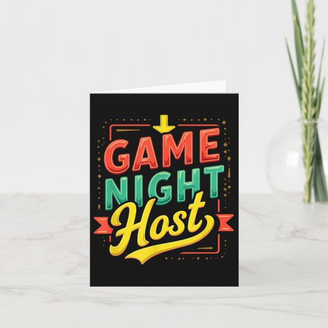 Vintage Game Night Host  Card (Front)