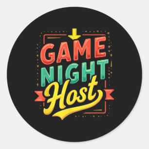 Vintage Game Night Host  Classic Round Sticker
