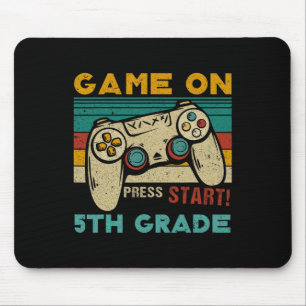 Vintage Game On Press Start 5th Grade Gamer Byck T Mouse Pad