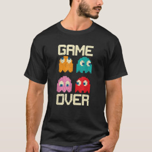 Vintage Game Over 80s Nostalgia Retro Arcade Ghost T-Shirt