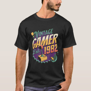 Vintage Gamer 1982 Old School Joystick Retro Gamin T-Shirt