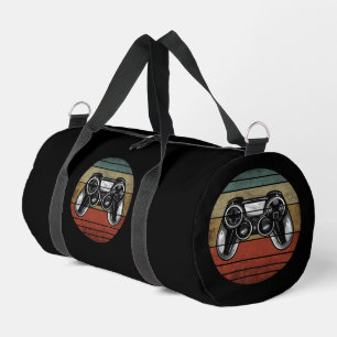 Vintage Gamer Black And White Duffle Bag