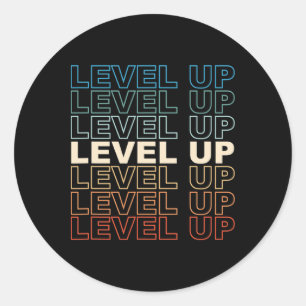Vintage Gamer Level Up Video Game Lover Retro Gami Classic Round Sticker