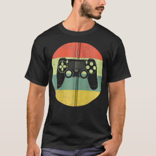 Vintage Gaming Gamer Controller Sunset Zip T-Shirt