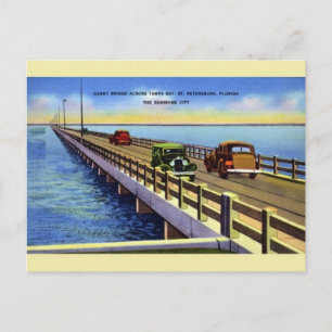 Vintage Gandy Bridge Tampa Bay Postcard