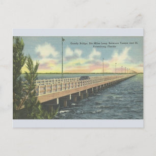 Vintage Gandy Bridge Tampa St. Petersburg Postcard