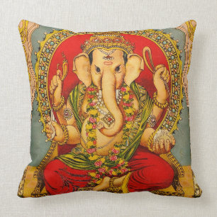 Vintage ganesha decor pillow