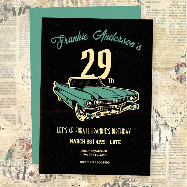 Vintage Garage Car birthday  Invitation (Creator Uploaded)