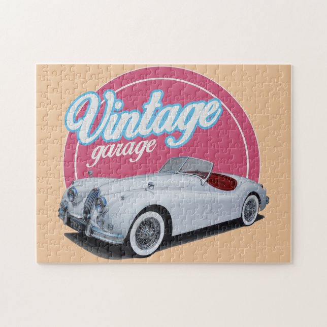 Vintage Garage Jaguar Jigsaw Puzzle (Horizontal)