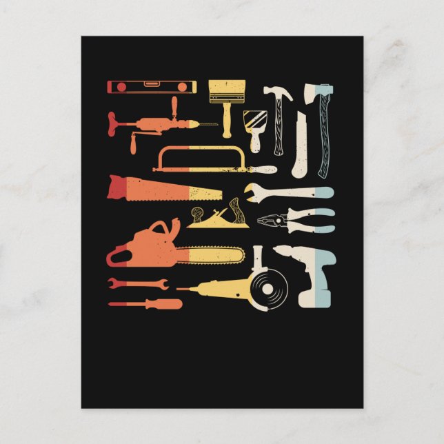 Vintage Garage Tools Handyman Dad Craftsman Postcard (Front)
