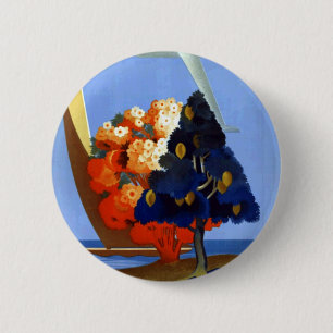 Vintage Garda Italy Europe Air Travel 6 Cm Round Badge