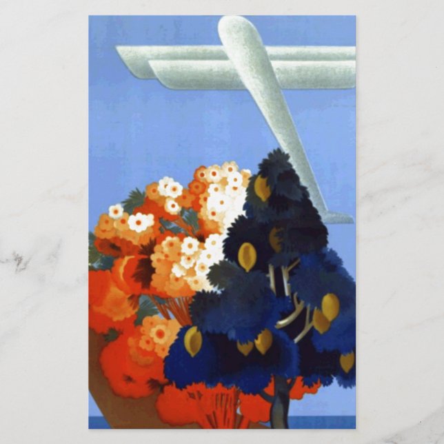 Vintage Garda Italy Europe Air Travel Stationery (Front)