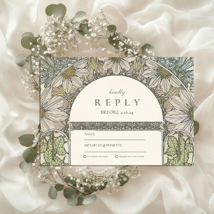 Vintage Garden Arch wedding RSVP Card