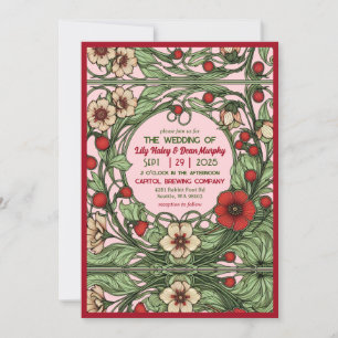 Vintage Garden Art Nouveau Wedding Invitation
