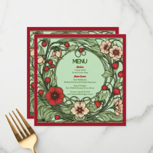 Vintage Garden Art Nouveau Wedding Menu