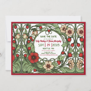 Vintage Garden Art Nouveau Wedding Save The Date