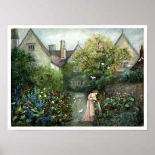 Vintage Garden at Kelmscott Manor by M. Stillman Poster