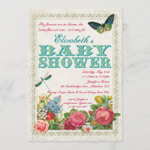 Vintage Garden Baby Shower Invitation