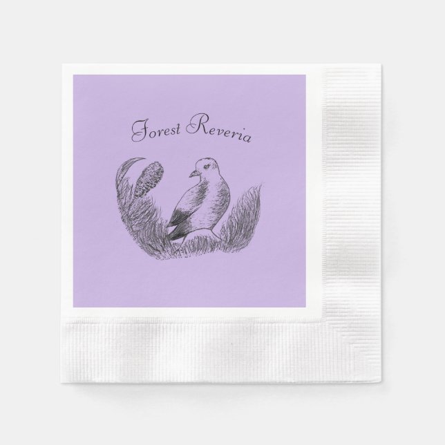 Vintage Garden Bird – Elegant Floral Melody Napkin (Front)