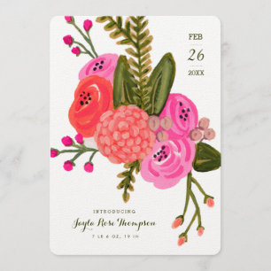 Vintage Garden Birth Announcement