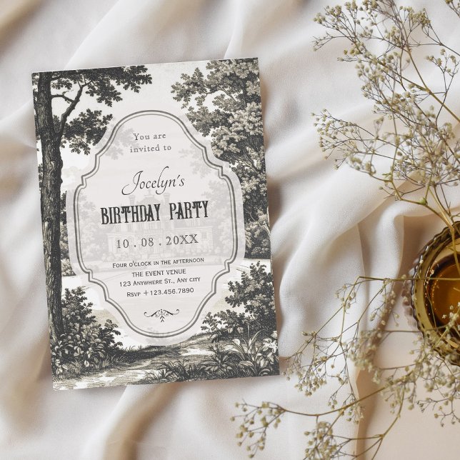Vintage garden birthday invitation (Creator Uploaded)