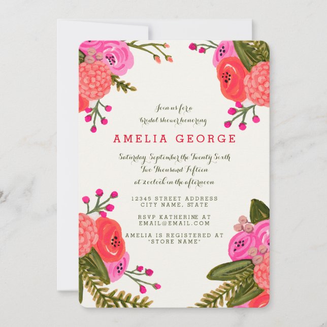 Vintage Garden Bridal Shower Invitation (Front)