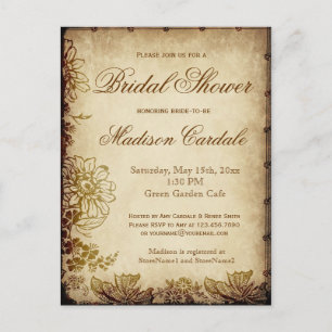 Vintage Garden Bridal Shower Invite POSTCARDS