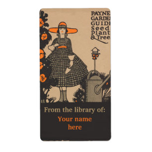 Vintage garden catalogue ad bookplate