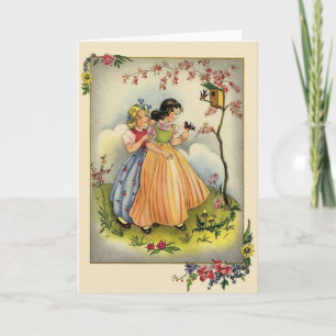 Vintage Garden Children Note Card