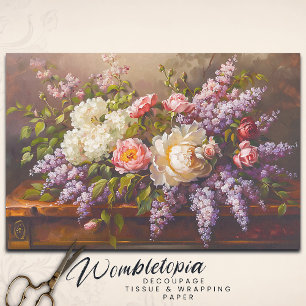 Vintage Garden Classic Rose & Lilac Decoupage Tissue Paper