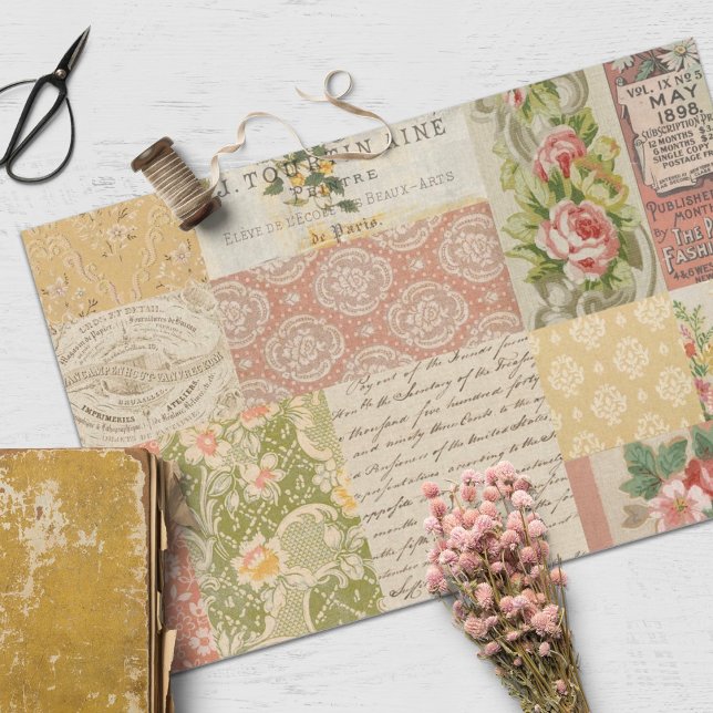 Vintage Garden Collage and Ephemera Tissue Paper (Creator Uploaded)