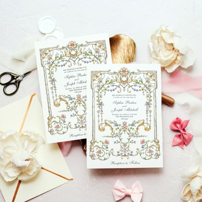 Vintage Garden | Colourful Luxe Wedding Invitation (Creator Uploaded)