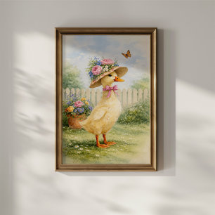 Vintage Garden Duck Poster