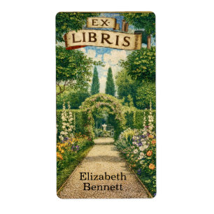 Vintage Garden Ex Libris Bookplate